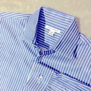 Banana Republic Shirt Mens Size Medium 15-15 1/2 Blue White Stripe